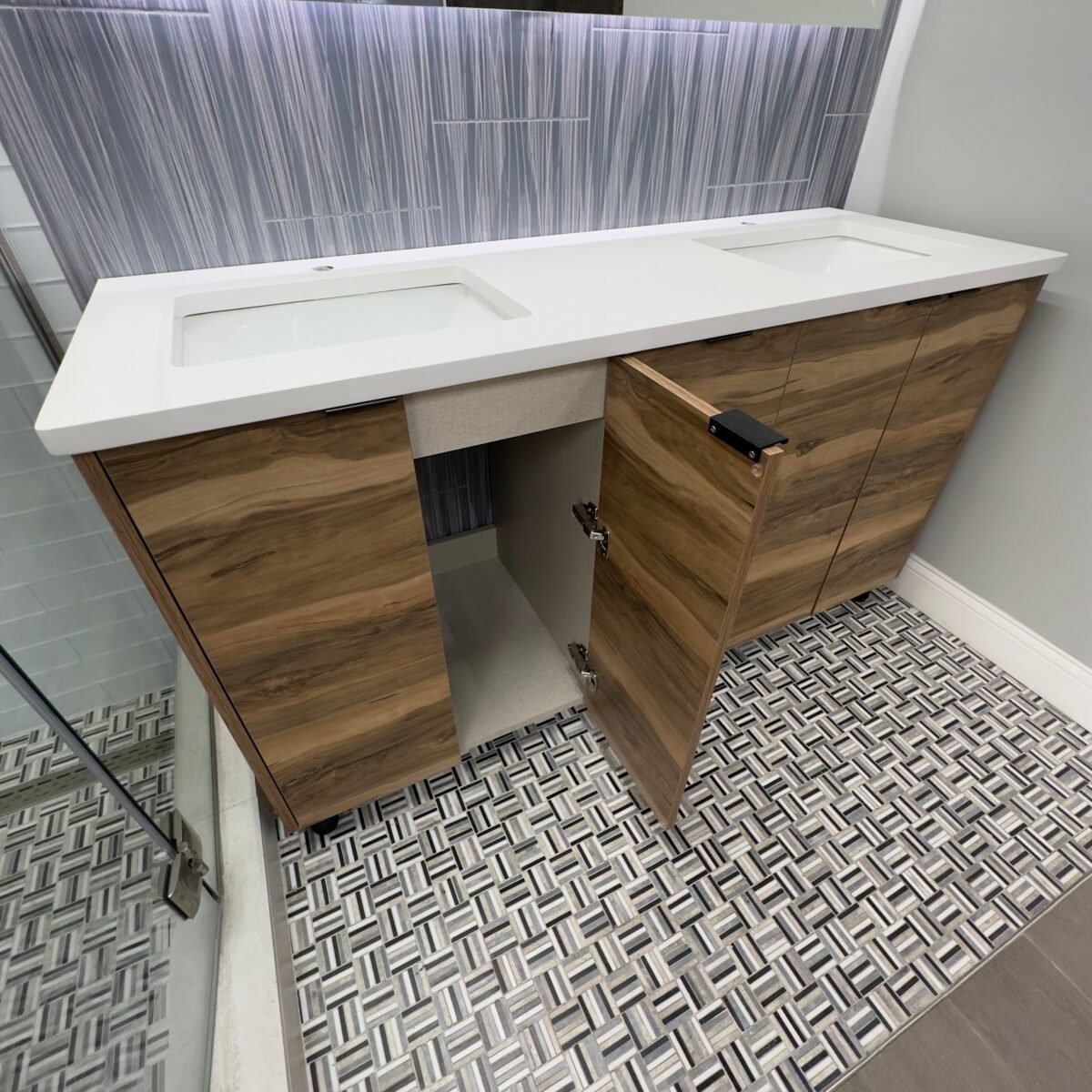 60 inch Wood Grain Single Sink Vanity - Grain Matched | European Kitchen Cabinets, RTA Shaker Cabinets & More!